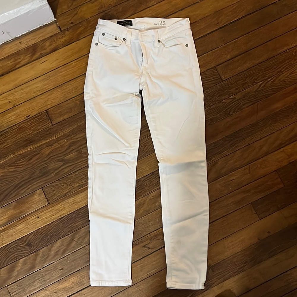 J. Crew toothpick style white jeans